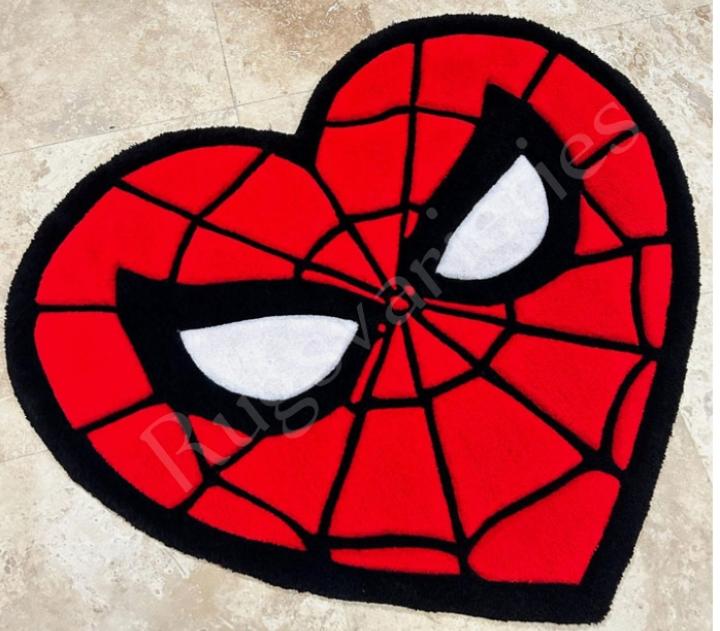 Spider Heart Handmade Tufted Rug 2 X 2 Feet