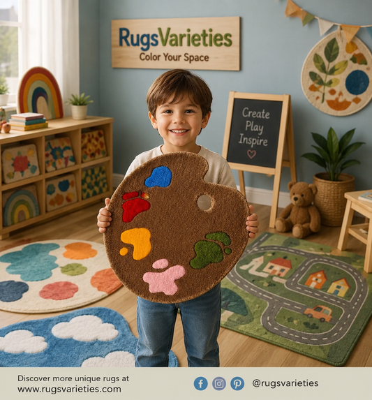 Painting Tray Tufted Rug 18 X 14 Inch
