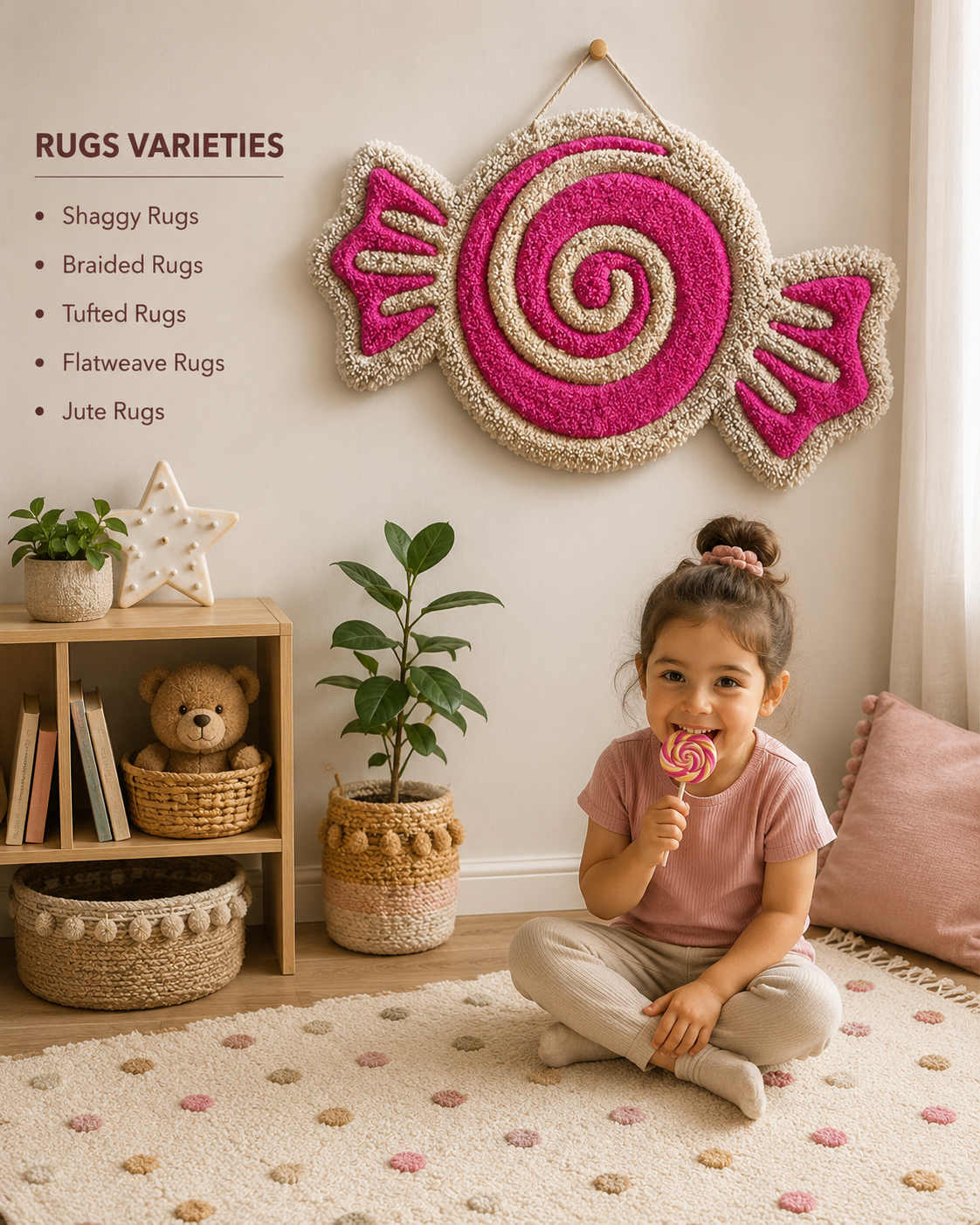 Candy Handmade Tufted Rug 18 x 9 Inch