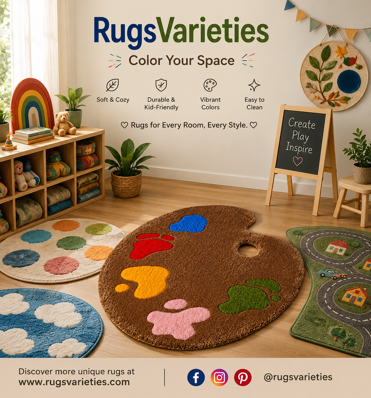 Painting Tray Tufted Rug 18 X 14 Inch