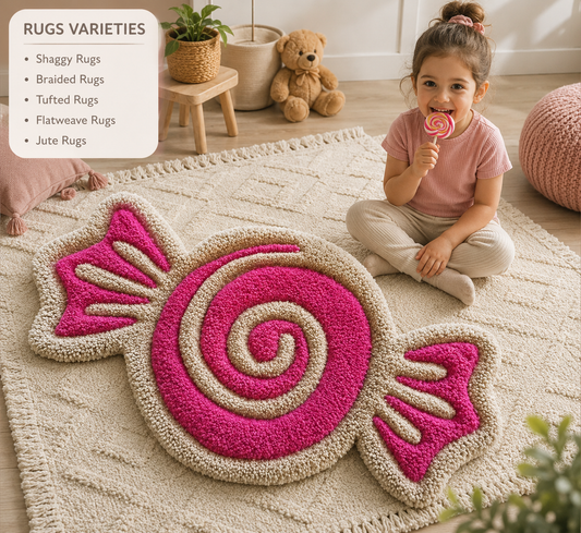 Candy Handmade Tufted Rug 18 x 9 Inch
